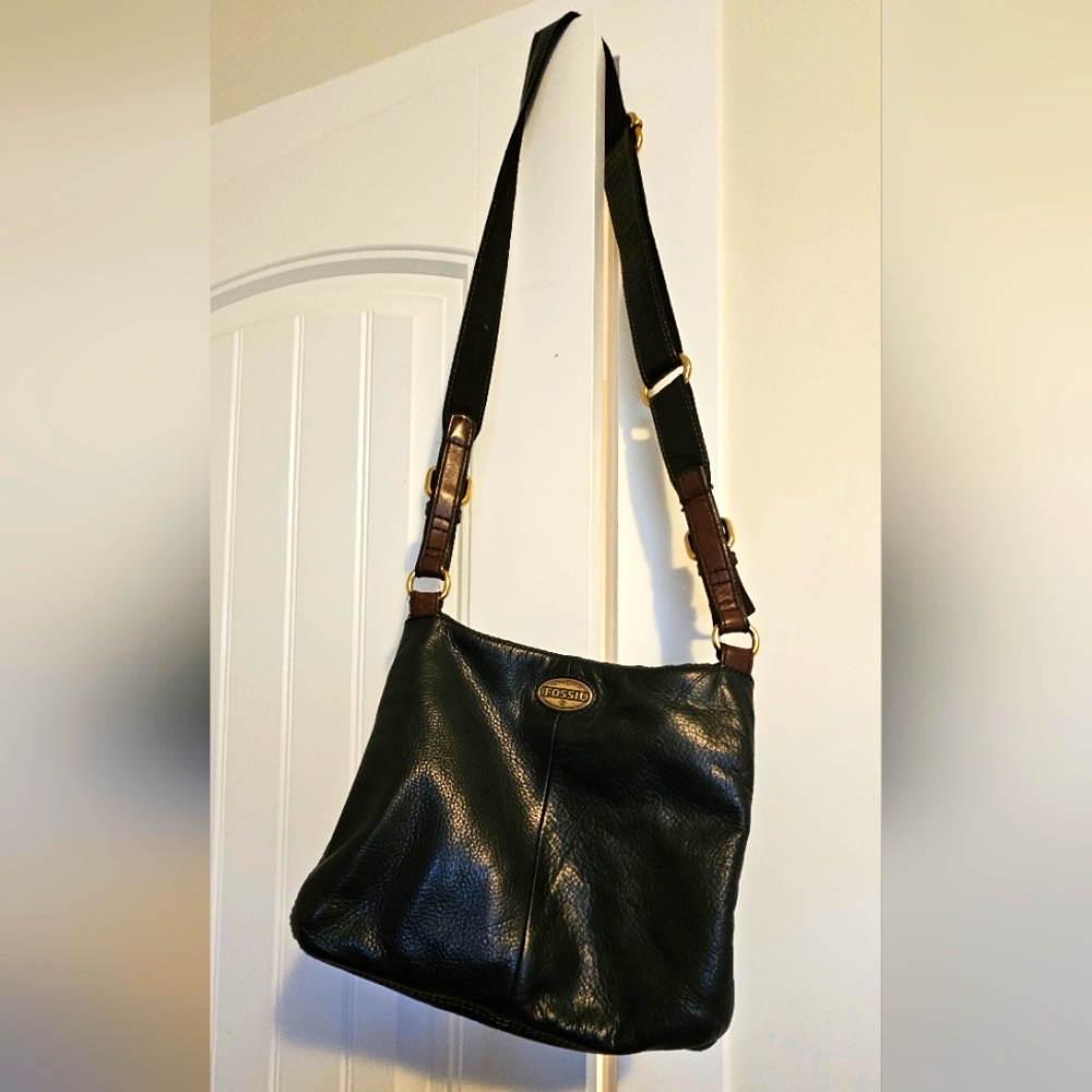 Leather Triple Zip Crossbody Purse